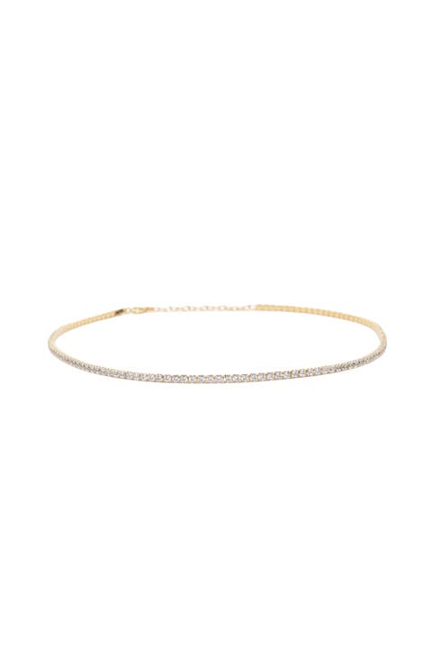 Sterling Silver 18k Gold Plated Cherie Tennis Necklace Holiday Gift Idea