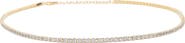 Bearfruit Jewelry Sterling Silver 18k Gold Plated Cherie Tennis Necklace Statement Sparkle