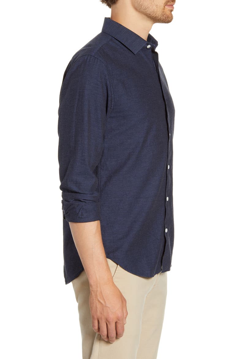 Unbutton Down Slim Fit Sport Shirt, Alternate, color, MIDNIGHT HEATHER