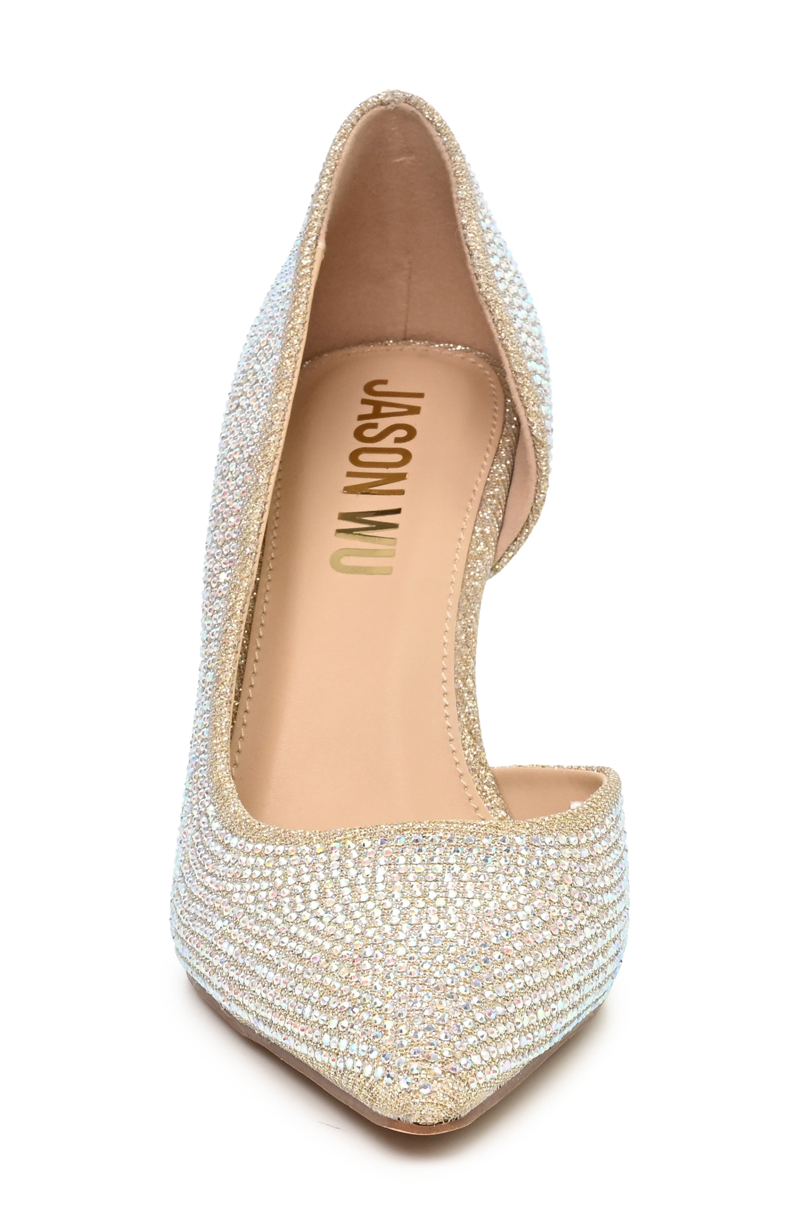 Goldan Crystal d'Orsay Pump, Alternate, color, GOLD BLING