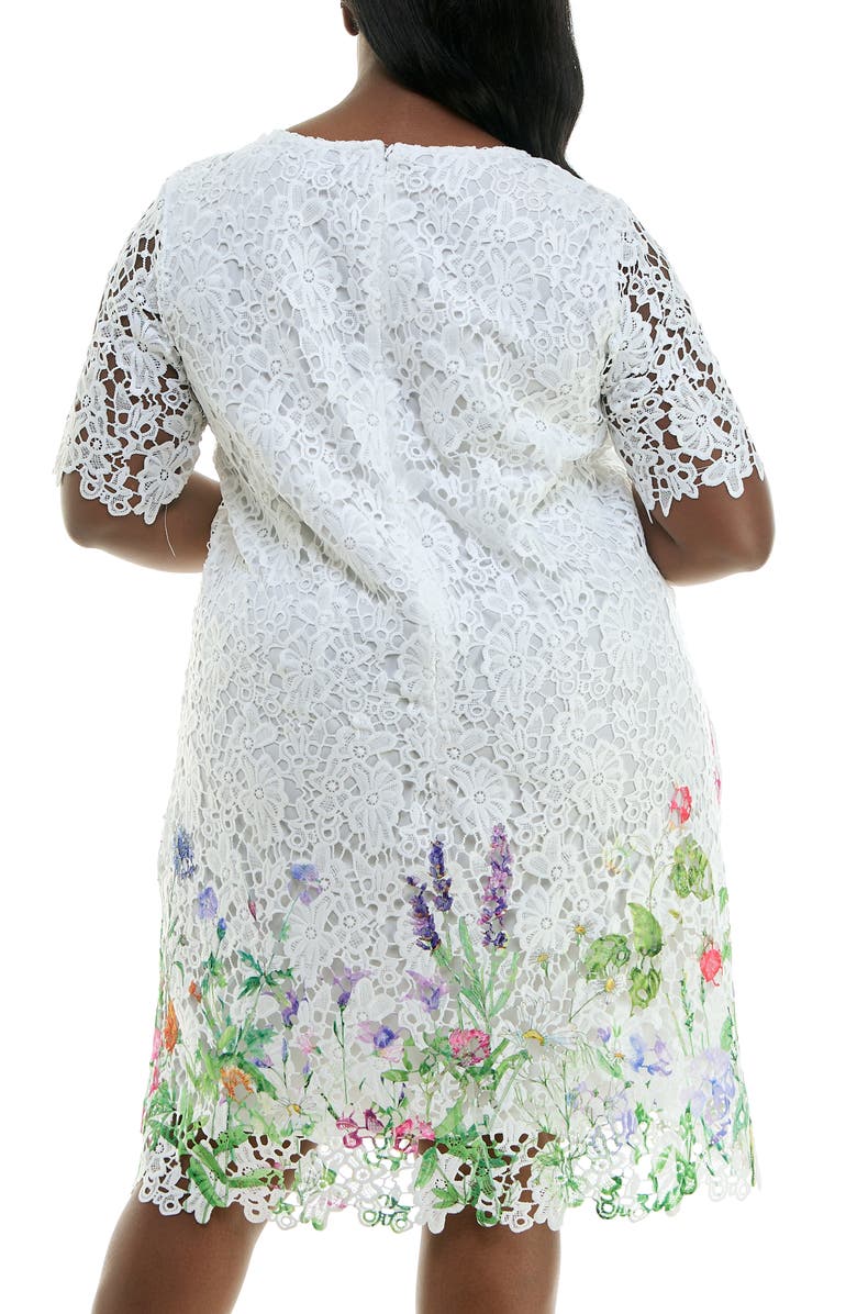 Nina Leonard Floral Print Lace Dress, Alternate, color,