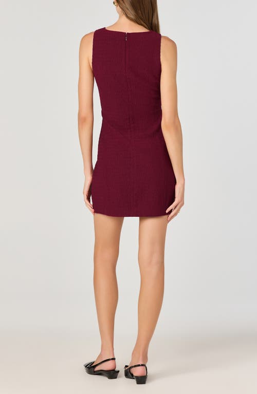 Astr The Label Textured Knit Sheath Minidress In Burgundy