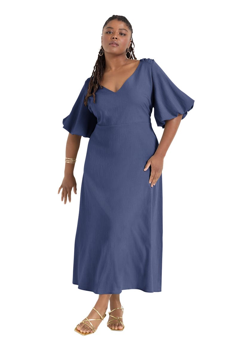 maxi babydoll dress womens June + Vie Women's Plus Size Puff-Sleeve Babydoll Maxi Dress