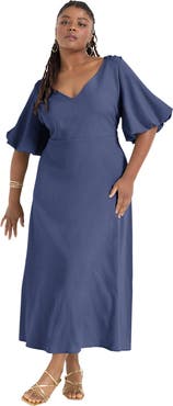 babydoll maxi dress with sleeves Olivaceous Babydoll Maxi Dress small