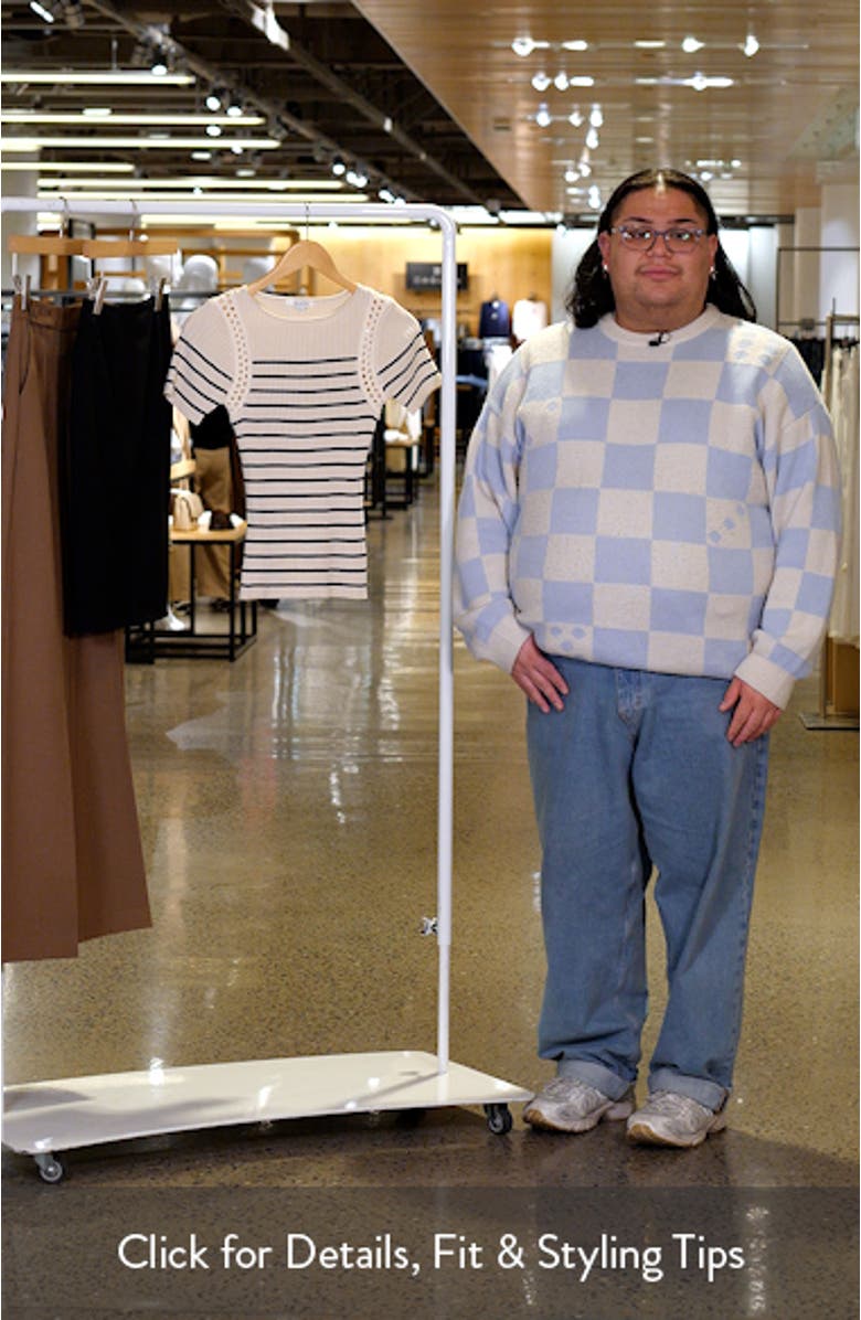 Stripe Crochet Trim Sweater, sales video thumbnail