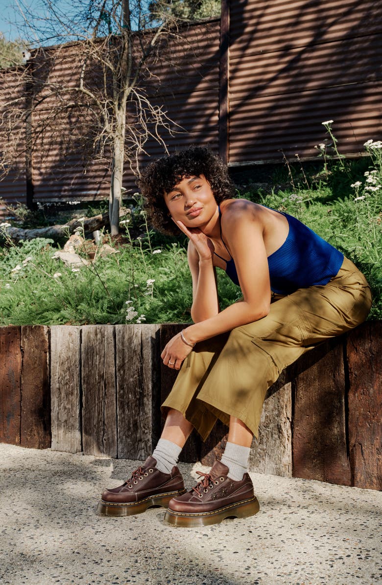 Dr. Martens Buzz 5i Flower Platform Oxford, Alternate, color, Dark Brown