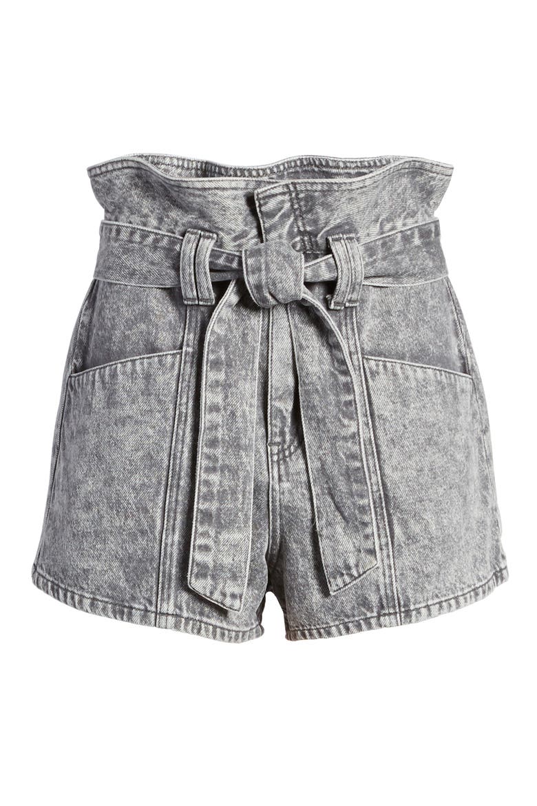 Paperbag Waist Denim Shorts, Alternate, color, FEARLESS