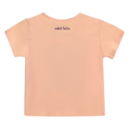 Mimi Tutu Cat-appliqué T-shirt In Peach