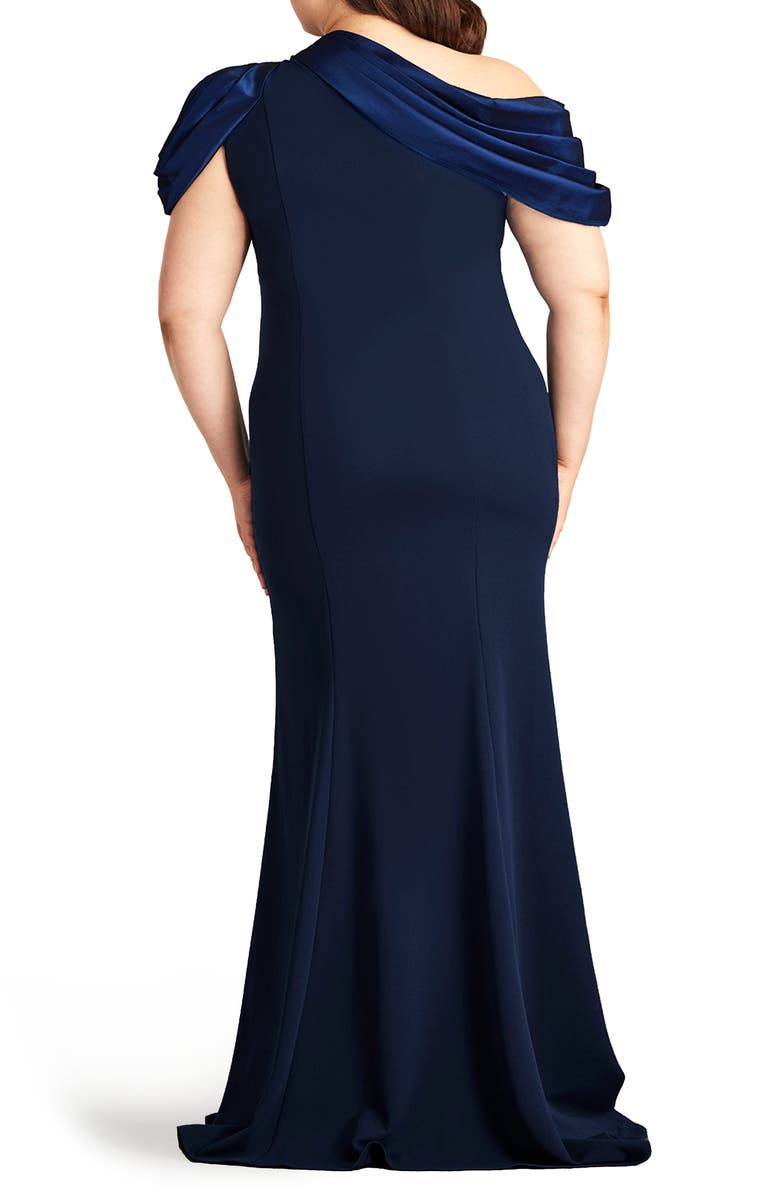 Tadashi Shoji One-Shoulder Mermaid Gown, Alternate, color, Navy
