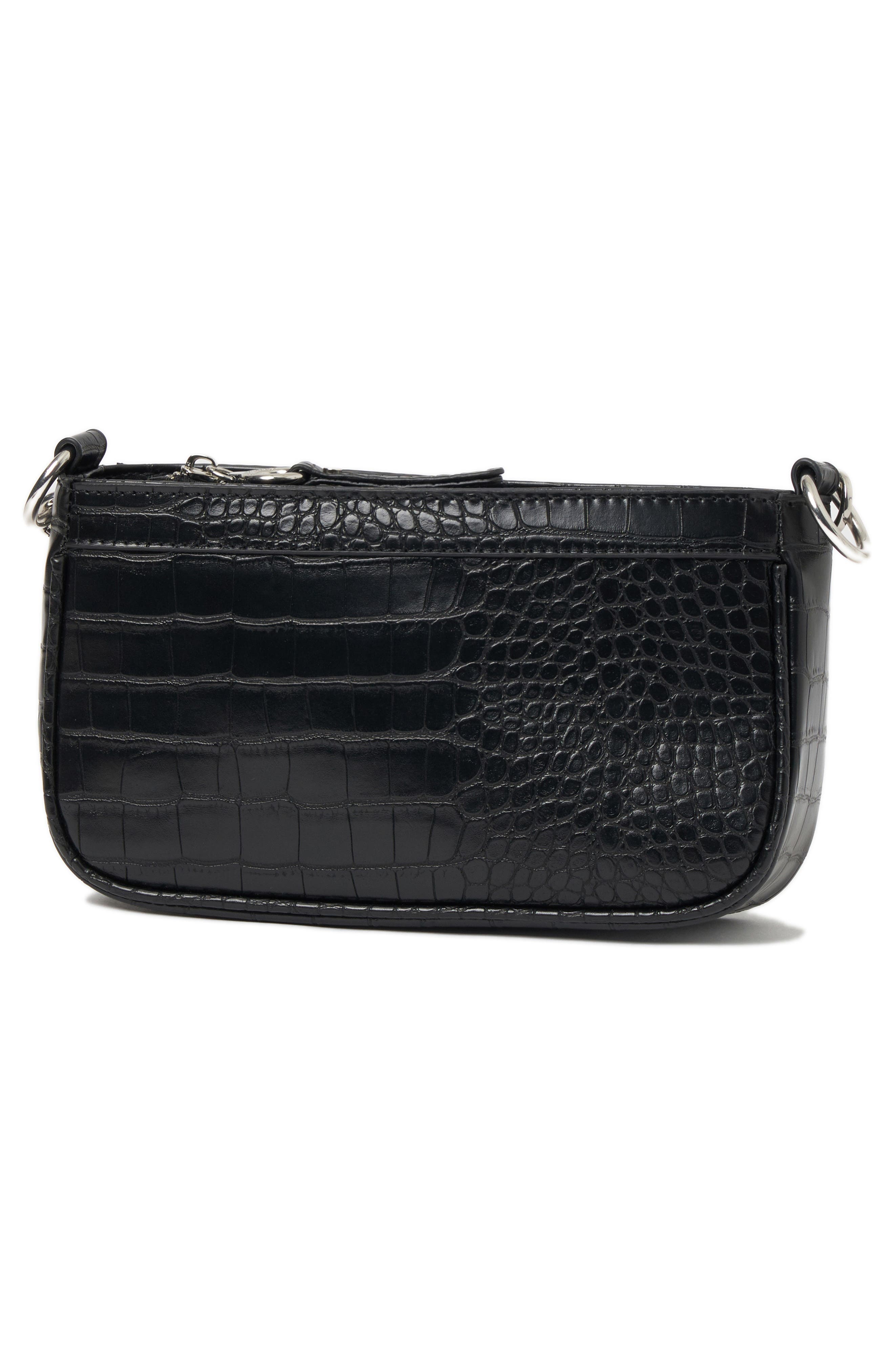 Urban Originals A Little Crazy Croc Shoulder Bag, Alternate, color, Black