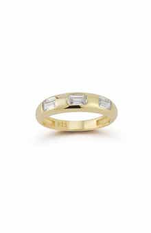 GLAZE JEWELRY 14K Gold Plated Sterling Silver CZ Dome Ring