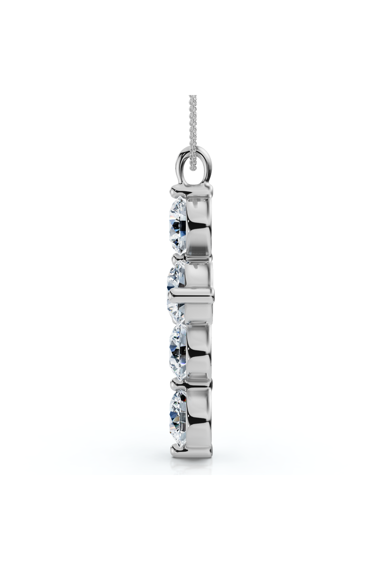 6Ct Diamond Cross Pendant Lab Grown 18" Necklace, Alternate, color, White Gold