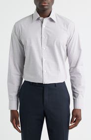 Nordstrom Trim Fit Check Non-Iron Cotton Dress Shirt
