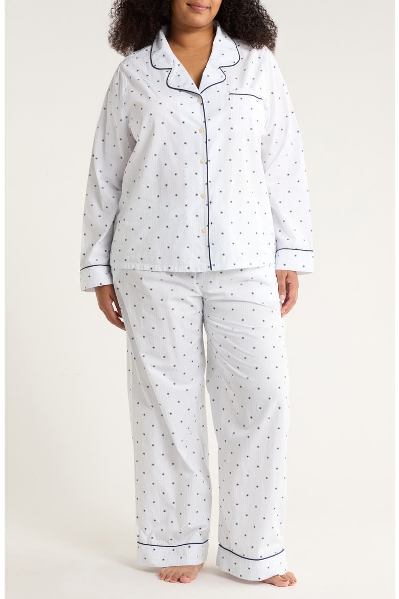 Classic Cotton Pajamas, Main, color, BLUE- NAVY SNOWFLAKE STRIPE