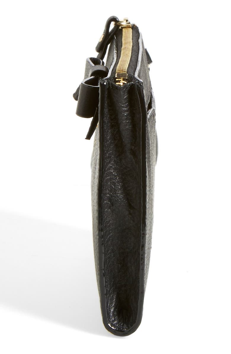 Kate Spade New York 'north court - bow leyna' pebbled leather wristlet clutch, Alternate, color, 