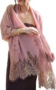 SAACHI Lace Embellished Scarf