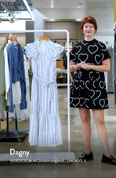 Caslon® Stripe Ruffle Sleeve Maxi Dress Nordstrom