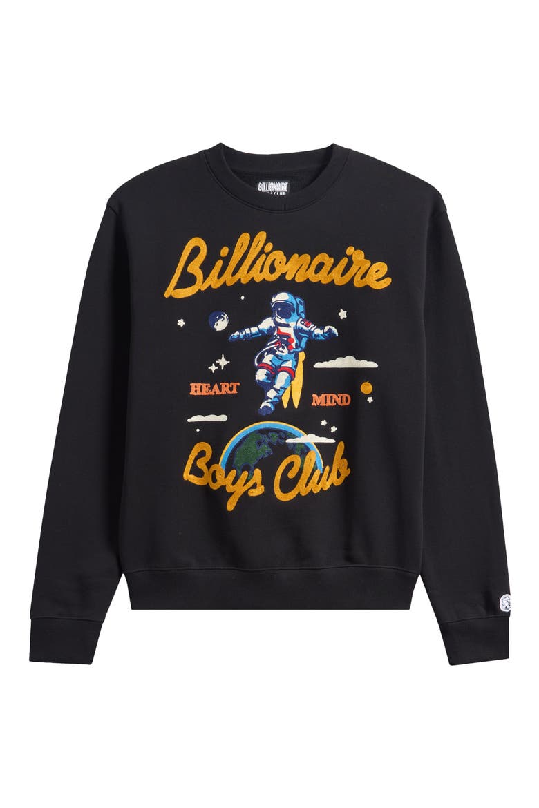 BB Jet Set Embroidered Graphic Sweatshirt, Alternate, color, BLACK