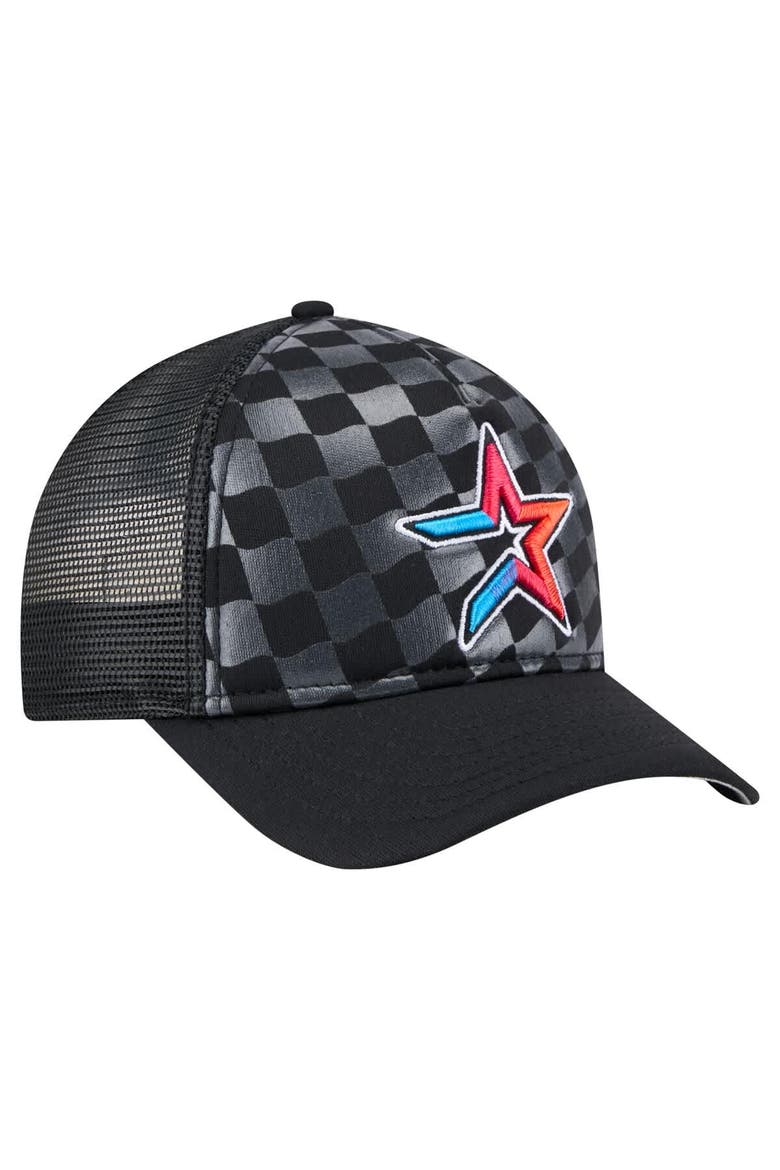 Men's New Era Black Houston Astros Gradient 9FORTY A-Frame M-Crown Trucker Adjustable Hat, Alternate, color, Black