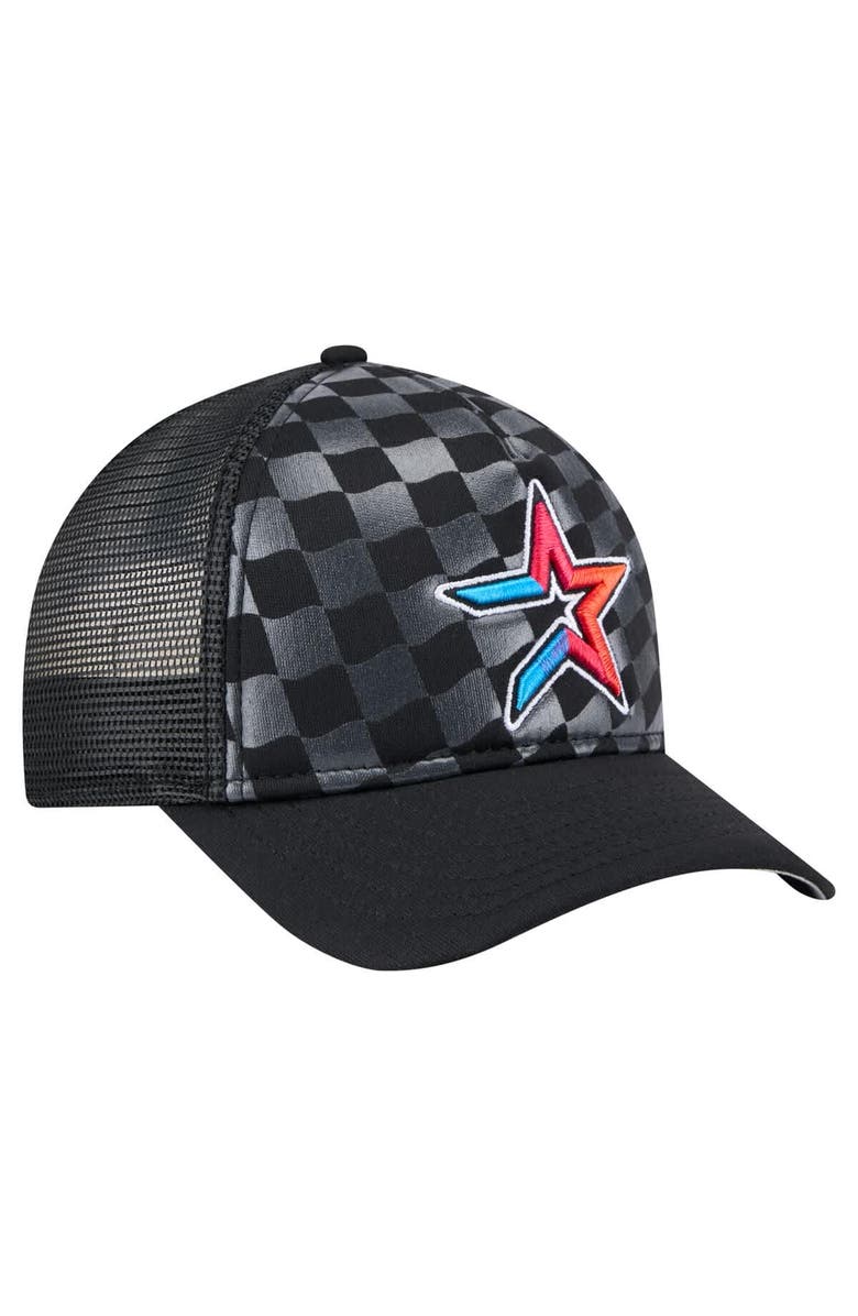 New Era Men's New Era Black Houston Astros Gradient 9FORTY A-Frame M-Crown Trucker Adjustable Hat, Alternate, color, Black
