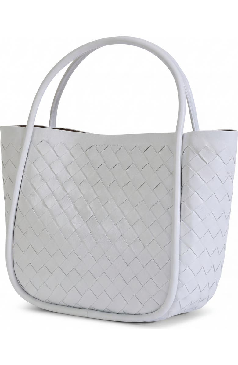 FURNIQ UK Portland Woven Leather Top Handle Bag, Alternate, color, White
