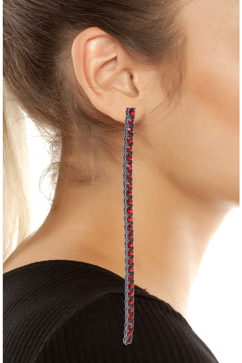 Crystal Linear Drop Earrings, Alternate, color, BLACK