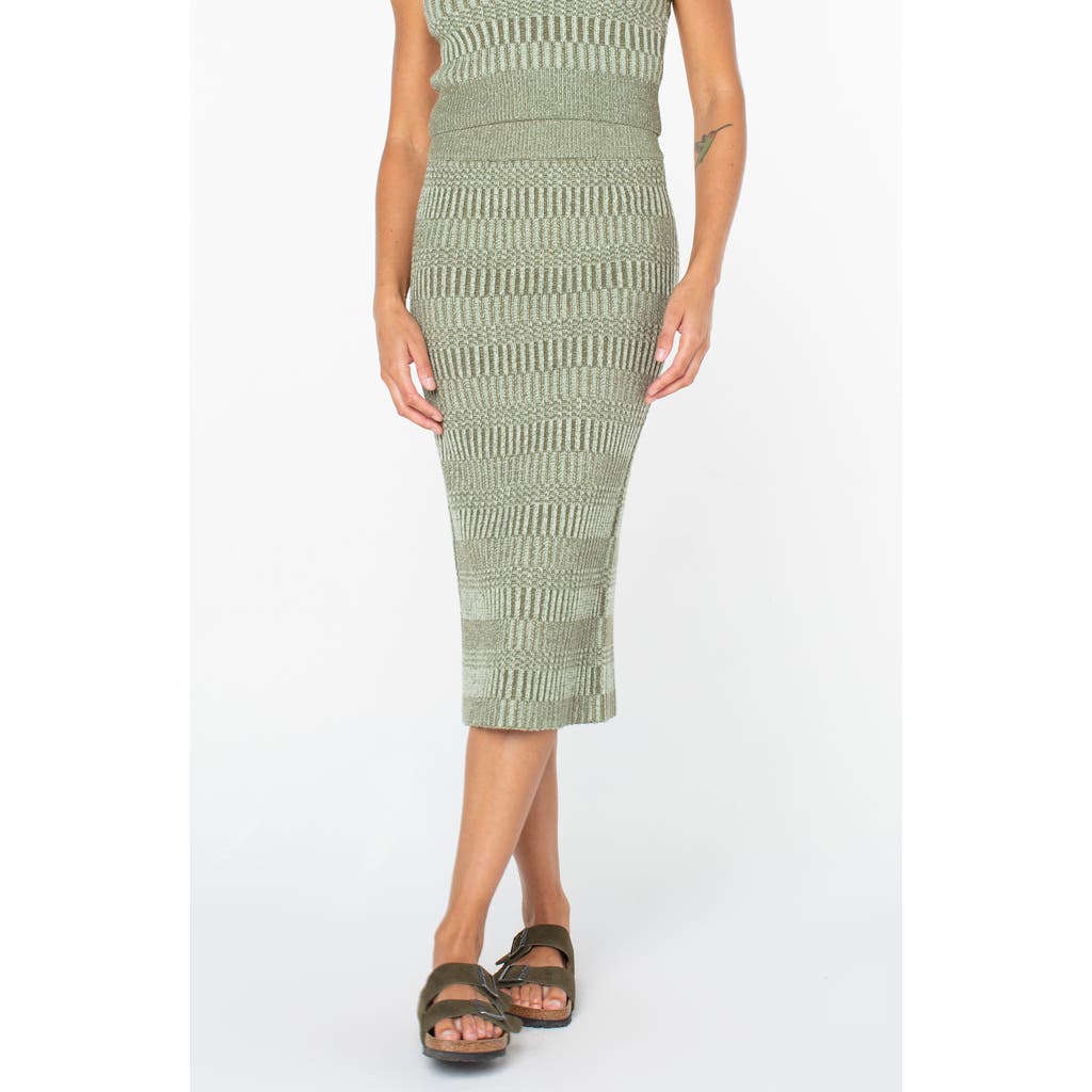 Roxy Gemma Midi Pencil Sweater Skirt In Green