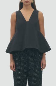 MAUDE CLUB Tory Peplum Cotton Top