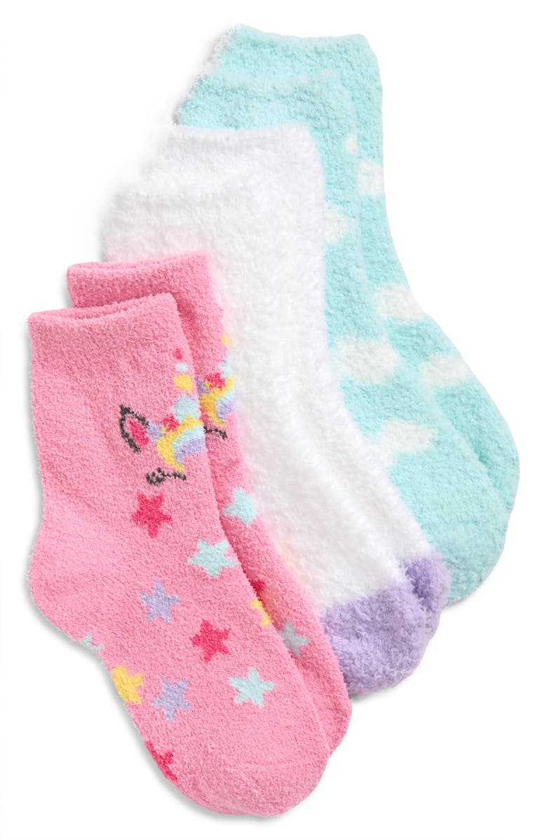 Capelli New York Kids' Assorted 3-Pack Chenille Crew Socks, Main, color, Pink Combo