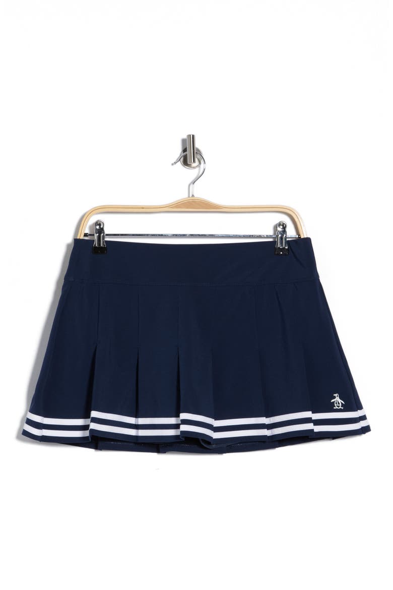 Pleated Tennis Skort, Alternate, color, BLACK IRIS/ BRIGHT WHITE