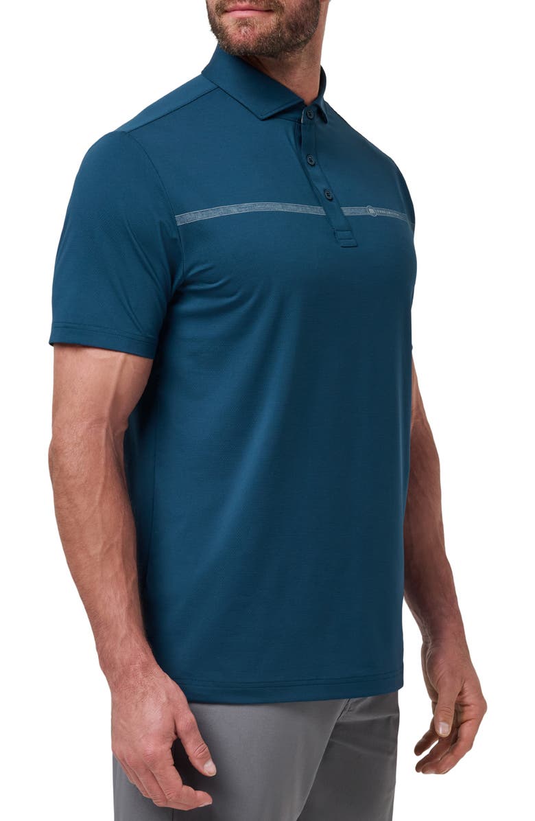 TravisMathew Heater Pro Chest Stripe Polo, Alternate, color, Titan