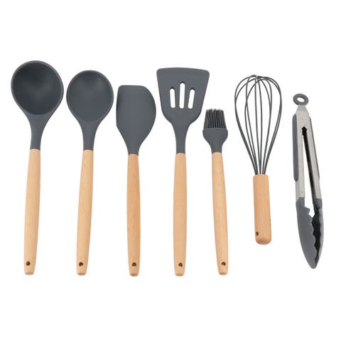 Holton 7 Piece Silicone Beech Wood Kitchen Tool Set