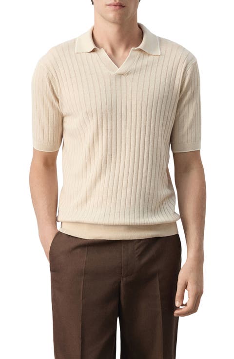 Regular Fit Linen Blend Rib Polo