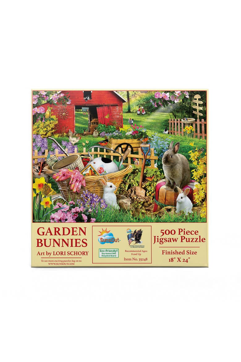 Garden Bunnies 500 piece Jigsaw Puzzle for Adults, Alternate, color, Multicolor