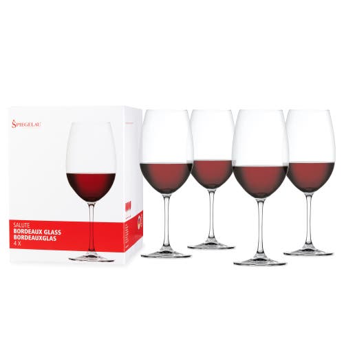 SPIEGELAU Salute Bordeaux Wine Glass Set of 4 in Clear 