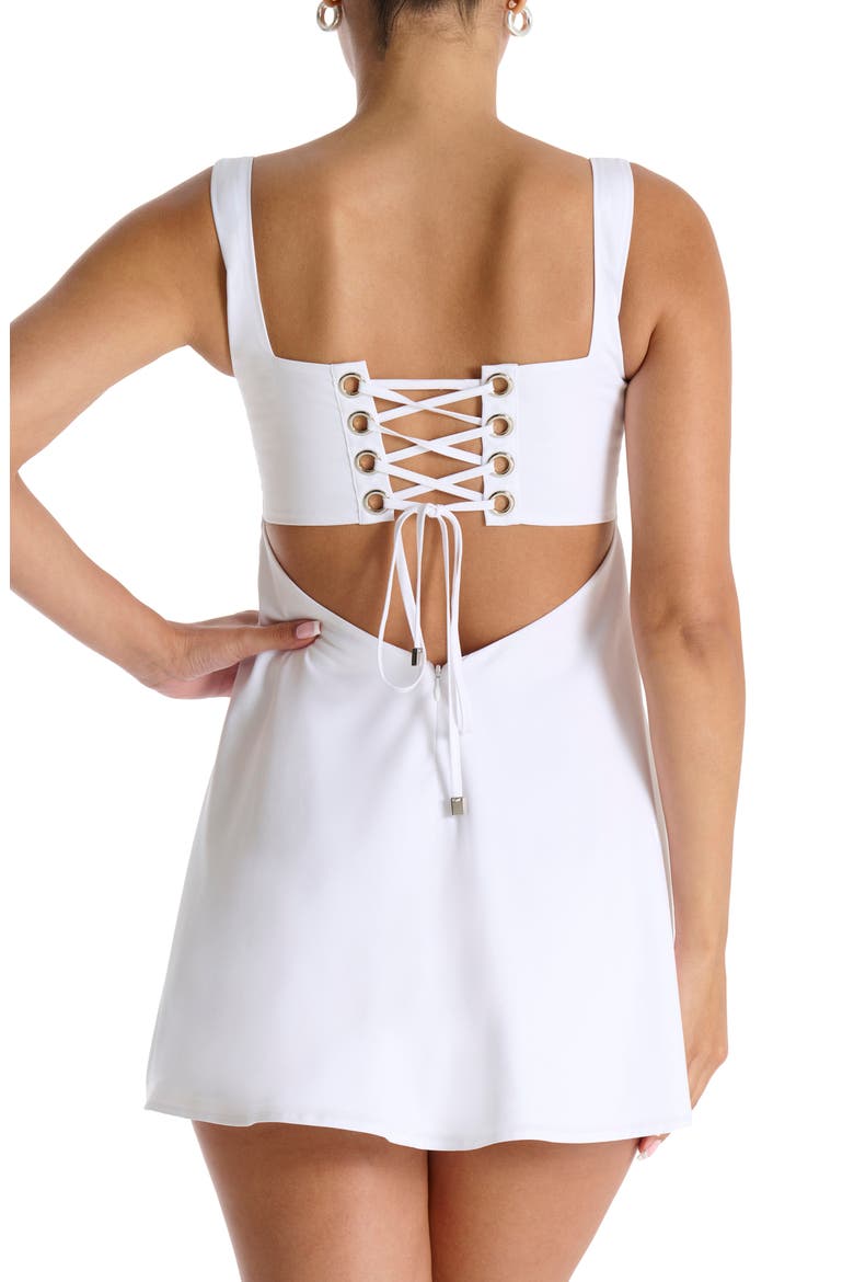 Sleeveless Minidress, Alternate, color, WHITE