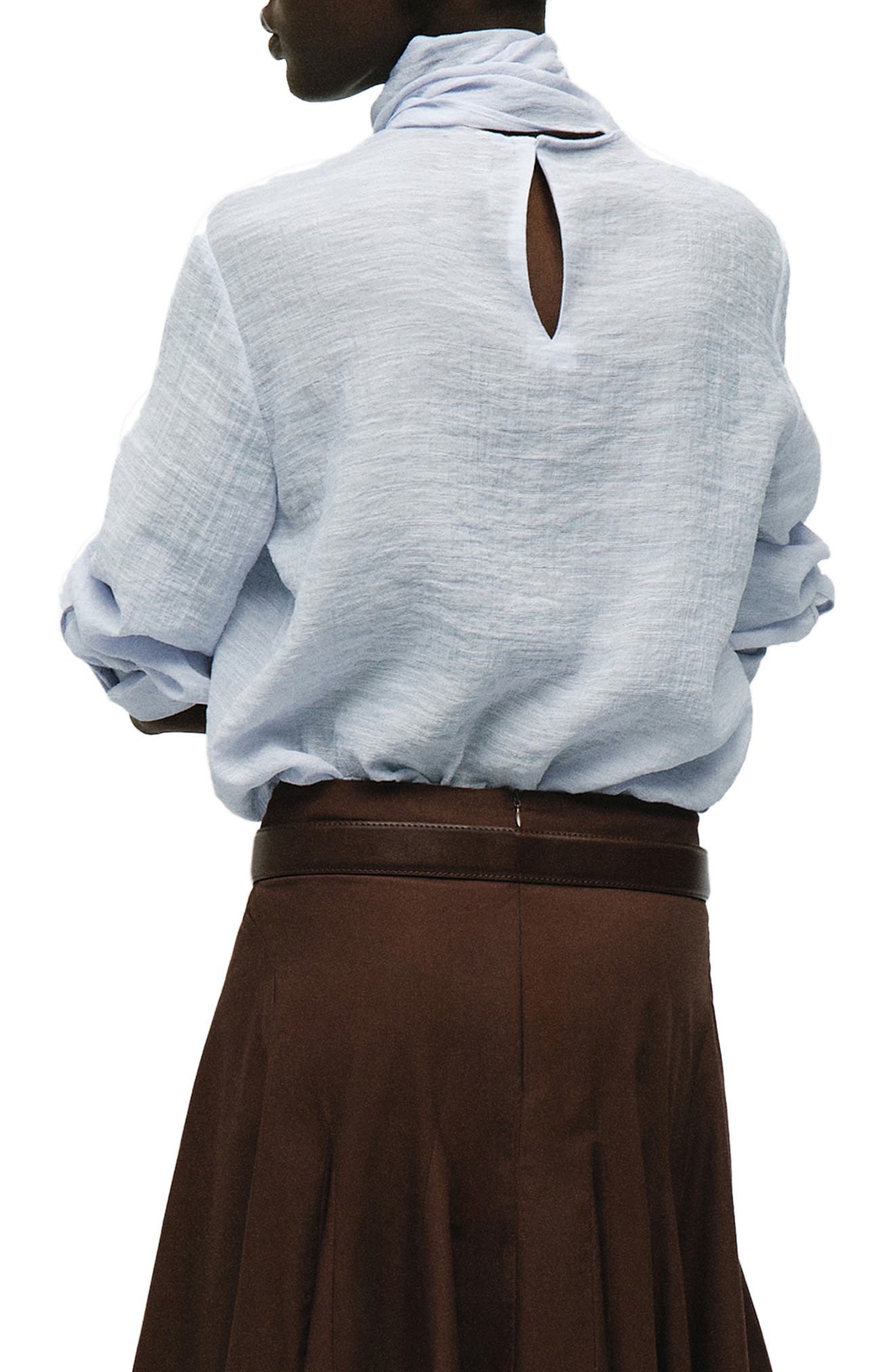 Tie Neck Textured Shirt - image 2