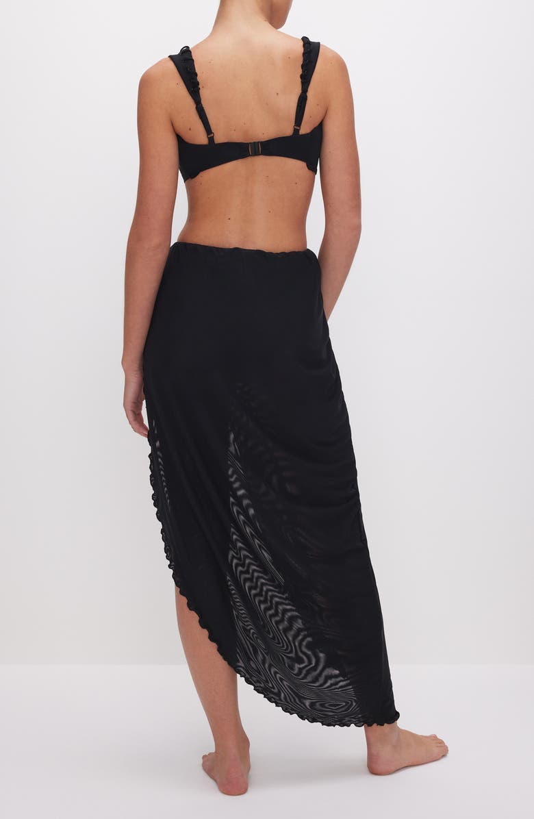 Good American Side Tie Mesh Cover-Up Skirt, Alternate, color, 