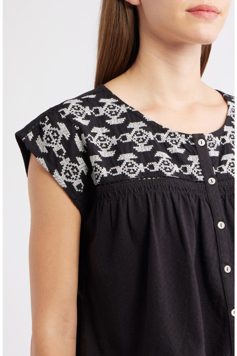 Embroidered Sleeveless Top, Alternate, color, METEORITE