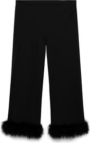 MANGO Feather Trim Crop Pants