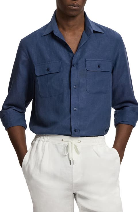 Silk & Linen Button-Up Shirt