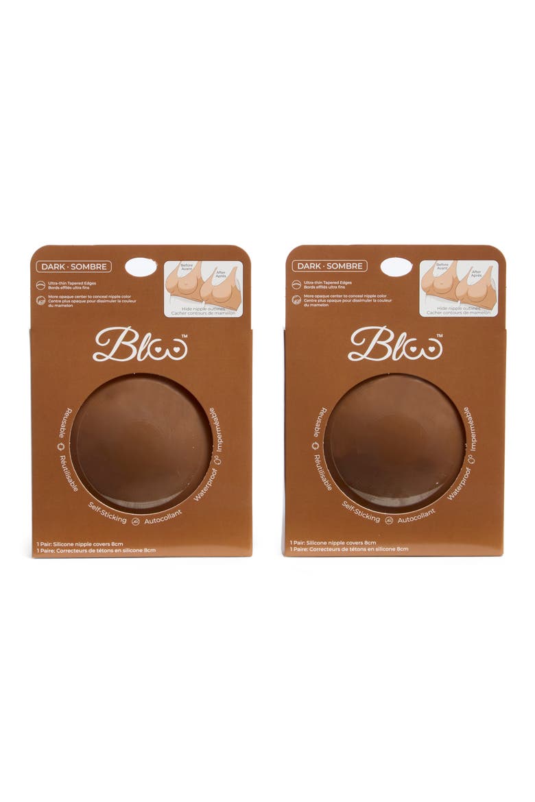 Round 'Em Up 2-Pack Round Nipple Covers, Alternate, color, DARK