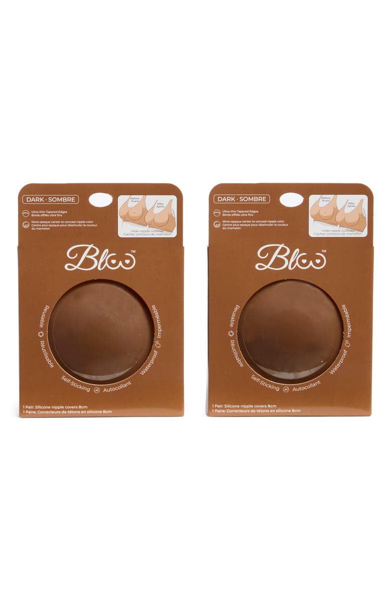 Bloo Round 'Em Up 2-Pack Round Nipple Covers, Alternate, color, Dark