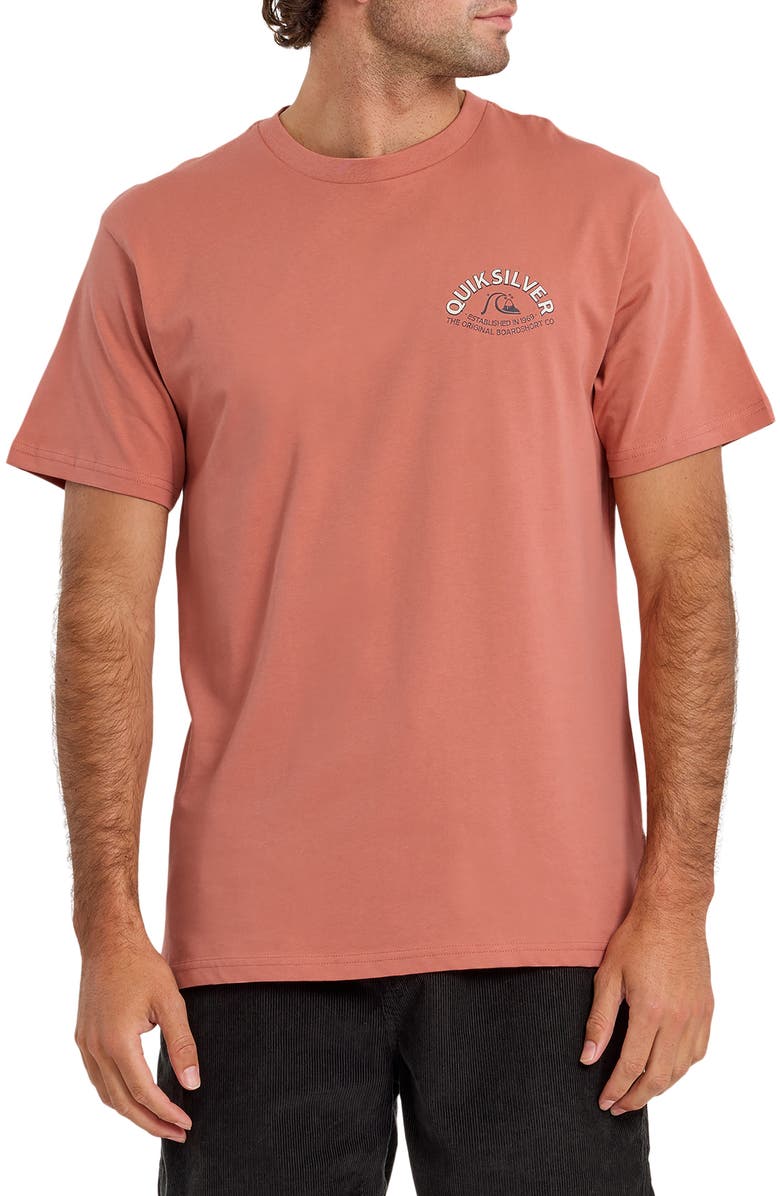 Quiksilver Bubble Arch Cotton Graphic T-Shirt, Main, color, Desert Sand