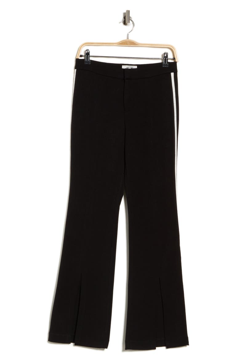 Slit Low Rise Bootcut Pants, Main, color, BLACK/ WHITE