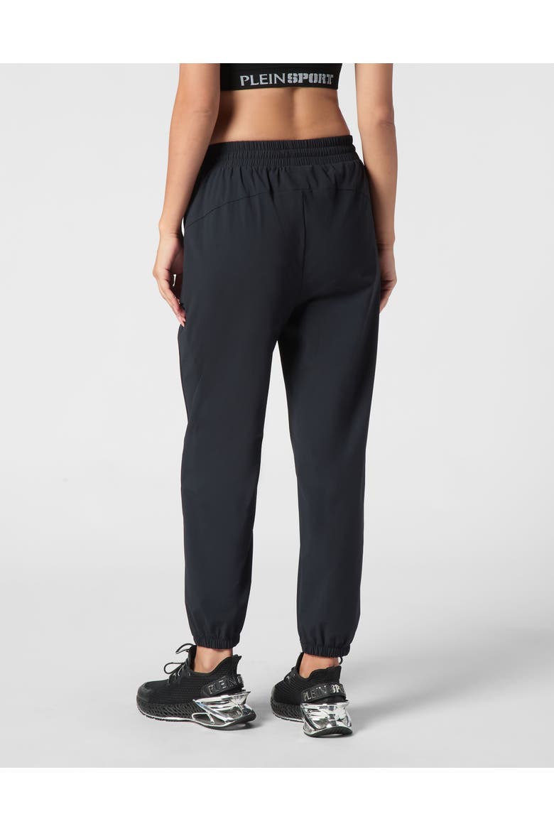 Nylon Stretch High Waisted Jogging Pants Women, Alternate, color, black
