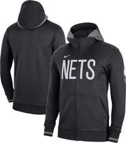 Nike Men's Nike Black Brooklyn Nets Authentic Showtime Performance Full-Zip Hoodie