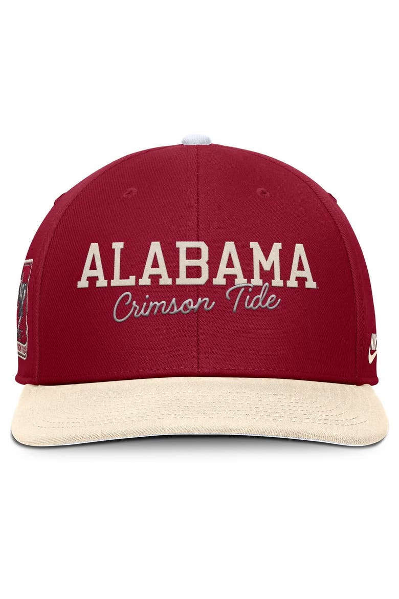 Men's Nike Crimson/Cream Alabama Crimson Tide Pro Legacy Script Snapback Hat, Alternate, color, Crimson