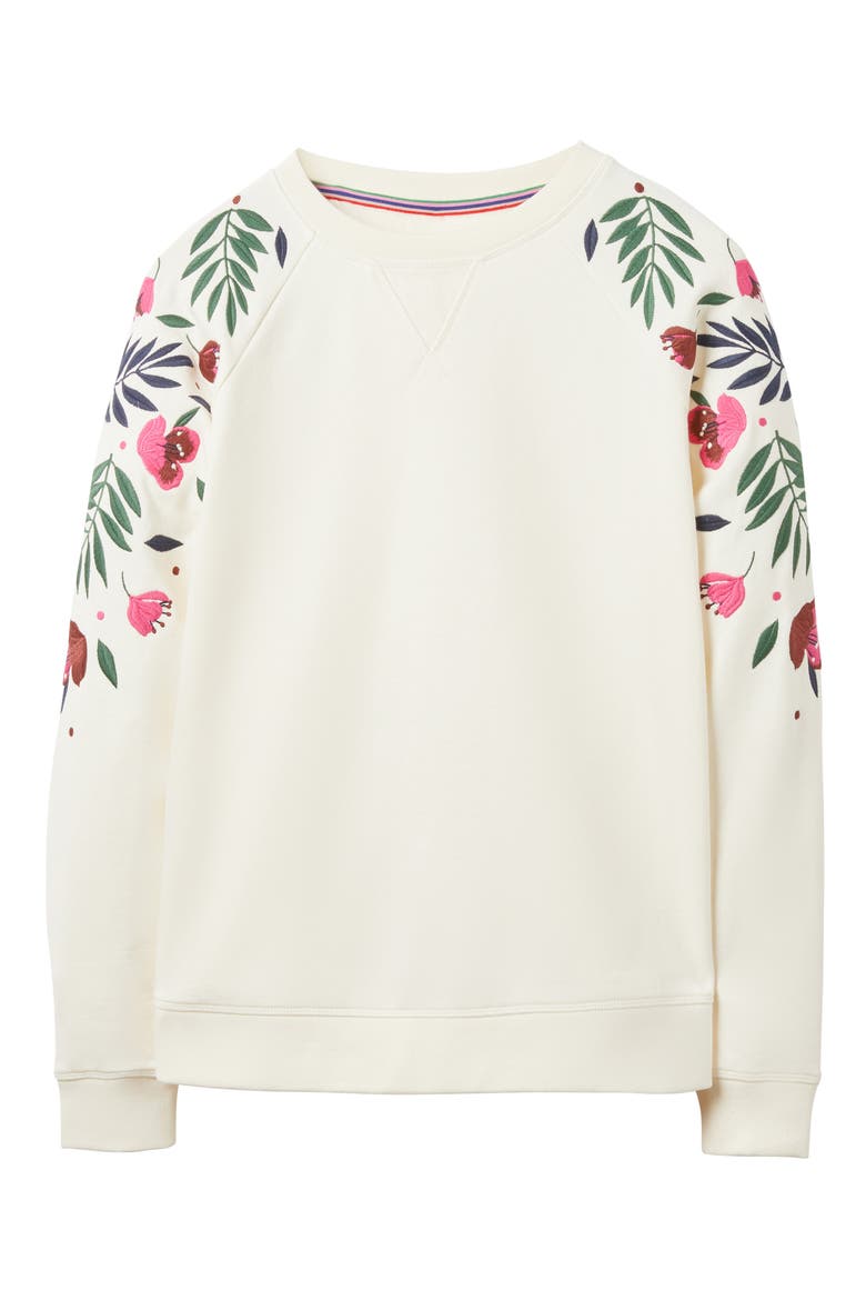 Stretch Cotton Sweatshirt, Alternate, color, IVORY MULTI EMBROIDERY