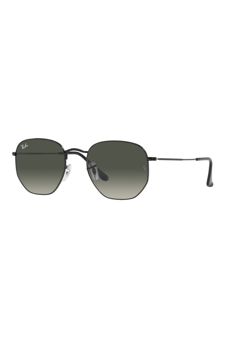 54mm Geometric Sunglasses, Alternate, color, BLACK